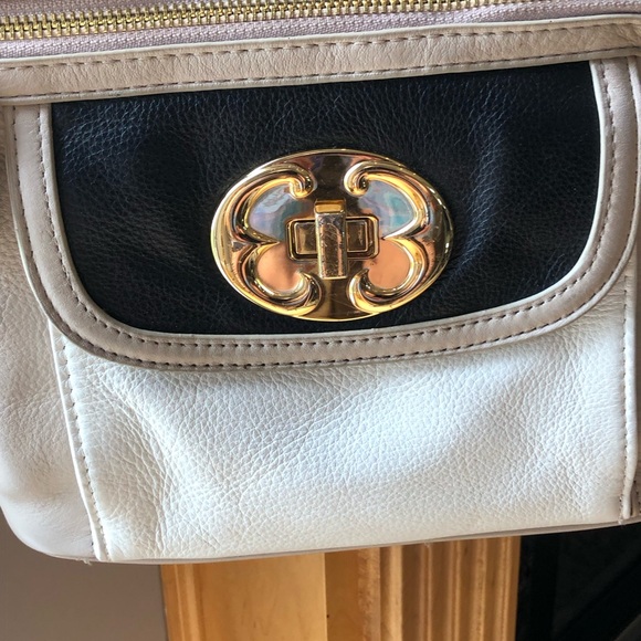 Emma Fox, Beige, Black, Cream, Soft Leather Crossbody Bag, GUC - Picture 9 of 15